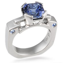 Modern Engagement Rings with Diamond and Sapphire Accents