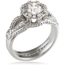 Micro Pave Crown Engagement Ring