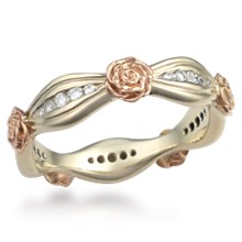 Flower Diamond Wedding Band