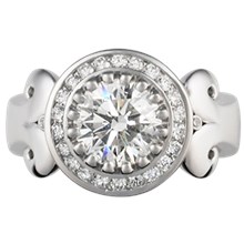 Modern Queen of One Engagement Ring - top view