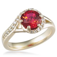 Split Pave Swirl Engagement Ring