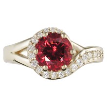 Split Pave Swirl Engagement Ring - top view