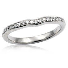 Bead In Channel Curved Wedding Band