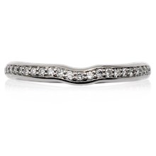 Bead In Channel Curved Wedding Band - top view
