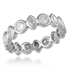Modern Diamond Bezel Wedding Band