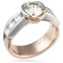 Mokume Dragonfly Engagement Ring