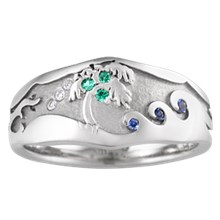 Beach Wedding Ring 1 - top view