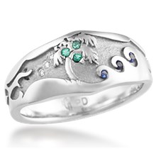 Palm Tree Beach Wedding Ring