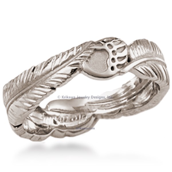 Native American Claw and Feather Wedding Band