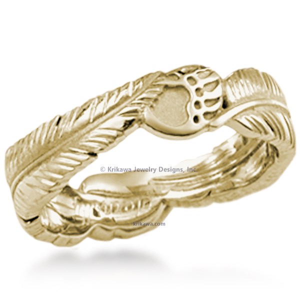 Native American Claw and Feather Wedding Band