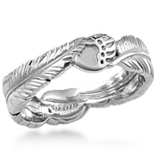 Native American Claw and FeatherWedding Band