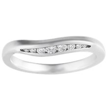 Mokume Carved Wave Wedding Band - top view