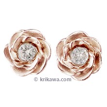 Large Rose Diamond Stud Earrings 