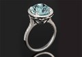Vintage Style Teardrop Cocktail Ring with a Diamond-Haloed Aquamarine