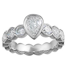 Modern Diamond Bezel Engagement Ring - top view