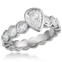 Modern Diamond Bezel Engagement Ring