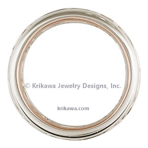 Carved Curls Wedding Band with Rails