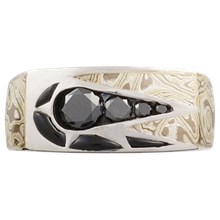 Men's Shooting Star Wedding Band - top view