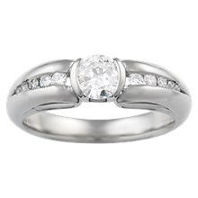 Carved Curls Light Drop Engagement Ring - top view