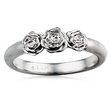 Rose Trio Wedding Band - top view