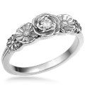 Rose Poppy Daisy Engagement Ring