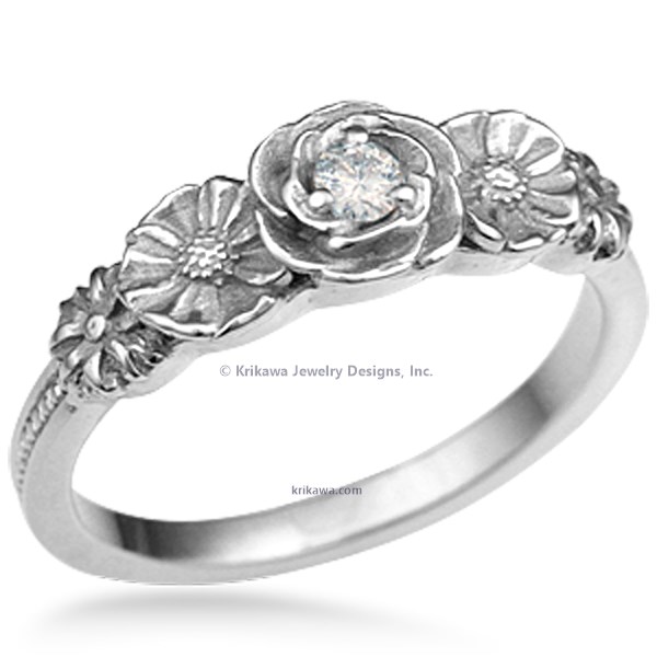 Rose Poppy Daisy Engagement Ring