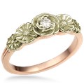 Rose Poppy Daisy Engagement Ring