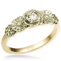 Rose Poppy Daisy Engagement Ring