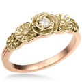 Rose Poppy Daisy Engagement Ring