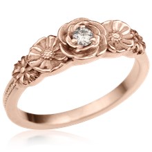 Rose Poppy Daisy Engagement Ring