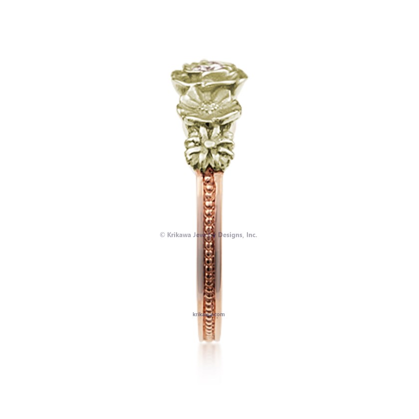 Rose Poppy Daisy Engagement Ring