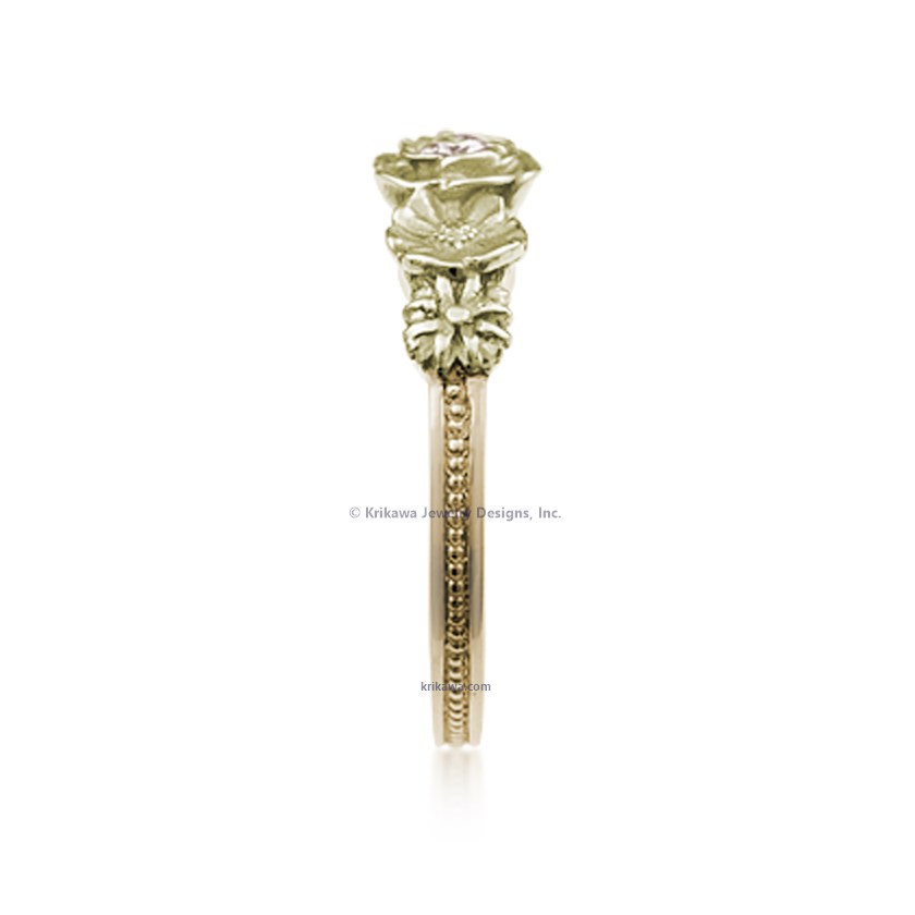 Rose Poppy Daisy Engagement Ring