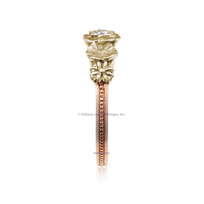 Rose Poppy Daisy Engagement Ring
