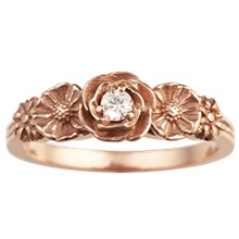 Rose Poppy Daisy Engagement Ring - top view