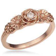 Rose Poppy Daisy Engagement Ring