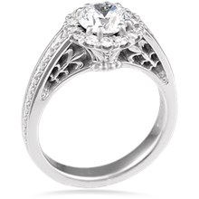 Vintage Garden Fountain Engagement Ring