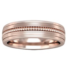 Modern Single Millegrain Wedding Band - top view
