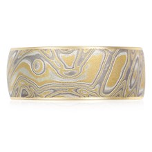 Summer Mokume Wedding Band - top view
