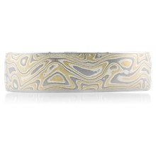 Summer Mokume Wedding Band - top view