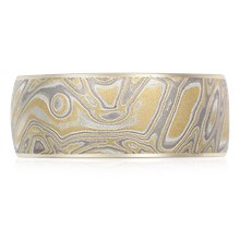 Summer Mokume Wedding Band - top view