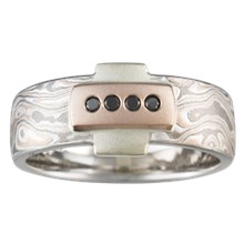 Bassist's Mokume Wedding Band - top view