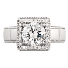 Vintage Modern Square Engagement Ring - top view