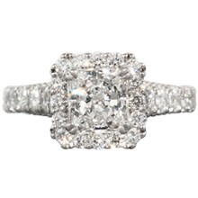 Vintage Deco Cathedral Engagement Ring - top view