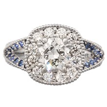 Vintage Split Twist Engagement Ring - top view