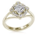 Vintage Scalloped Halo Engagement Ring