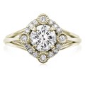 Vintage Scalloped Halo Engagement Ring