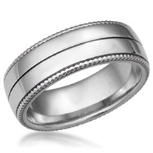 Vintage Wreath Men's Wedding Band