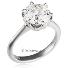 Simple Basket Solitaire Engagement Ring 