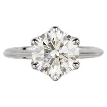 Simple Basket Solitaire Engagement Ring - top view