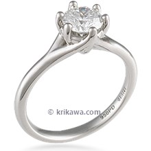 Simple Six Prong Solitaire Engagement Ring 